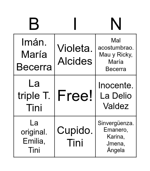 Mi cumple. Marta Bingo Card