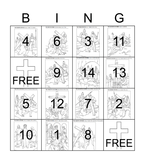 Stations of the Cross Bingo Card