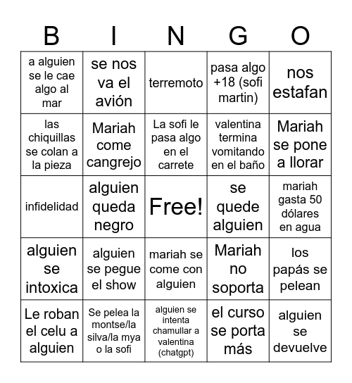 Gira yarrrr Bingo Card