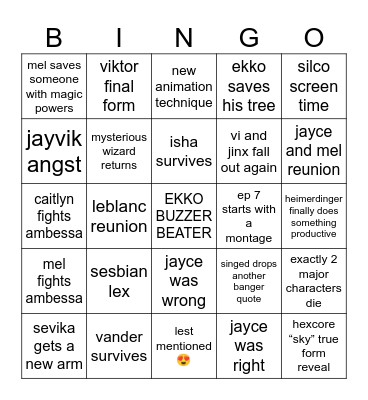 sahli’s prophecies Bingo Card