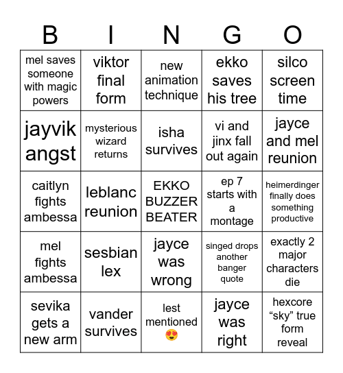 sahli’s prophecies Bingo Card