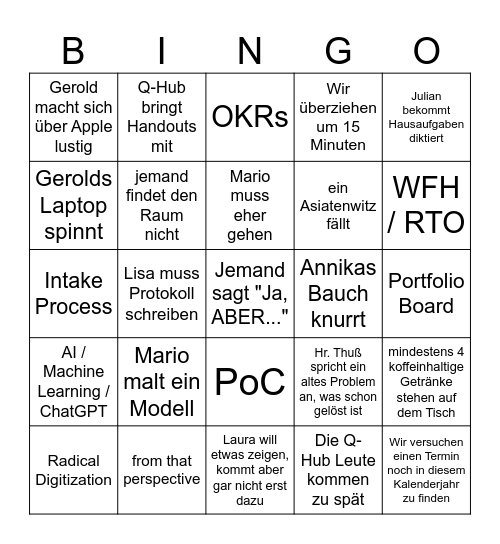 Bullshit Bingo Card