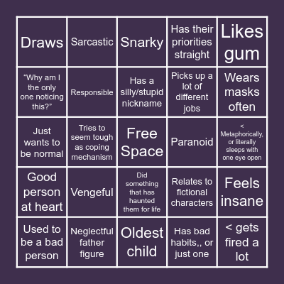 micheal afton bingo Card