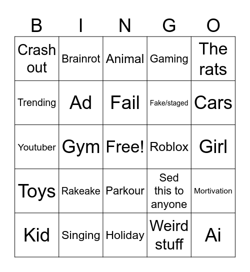 Insta bingo Card
