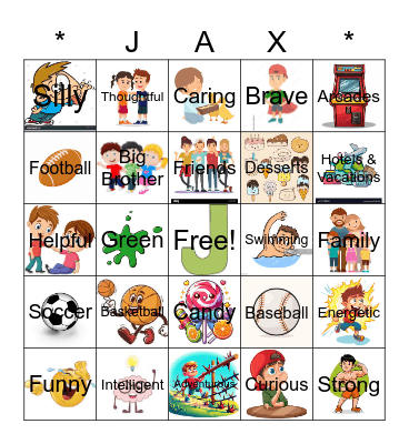 JAXTON Bingo Card