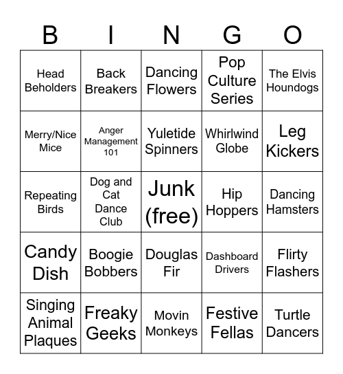 Gemmy Industries Bingo Card