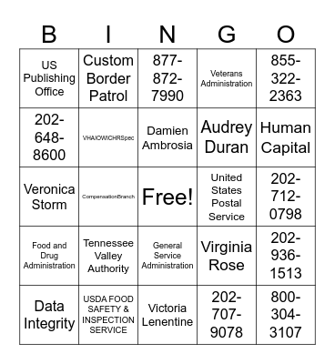 Development Bingo Card