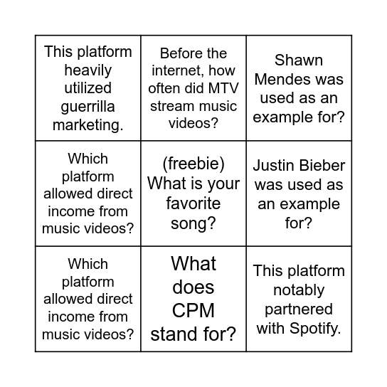 Bingo Card