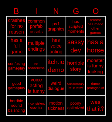 Triple Terror Bingo! Bingo Card