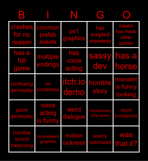 Triple Terror Bingo! Bingo Card