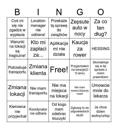 OTTO OSC Bingo Card