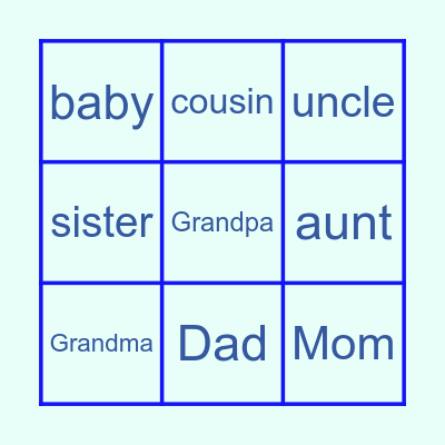 Family Bingo Card