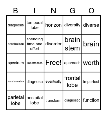 Unit 8A Vocabulary Bingo Card