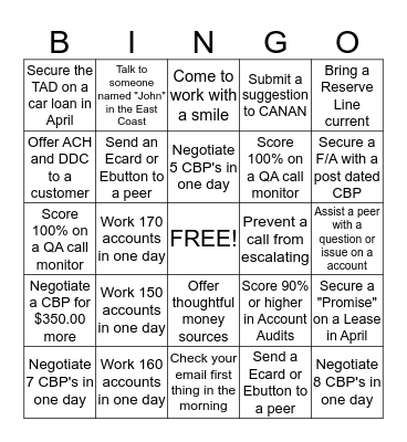 Blackout Delinquency  Bingo Card