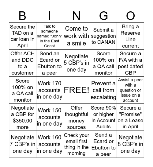 Blackout Delinquency  Bingo Card