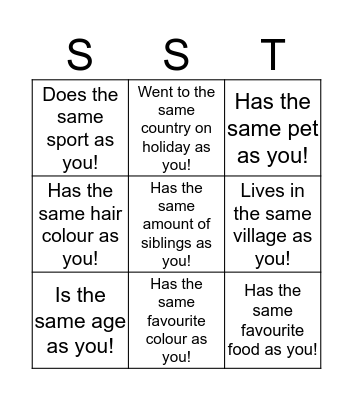 Find someone who... Bingo Card