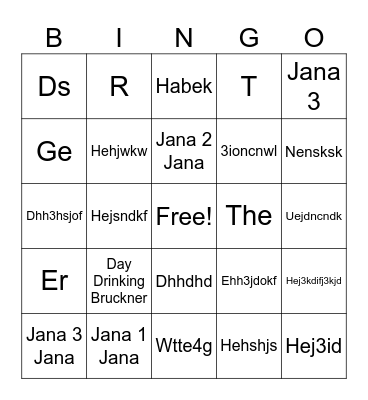 Janas Musik Bingo Card