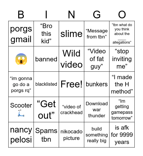 epicfrogg bingo Card