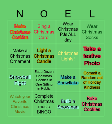 Christmas Bingo 2024 Bingo Card