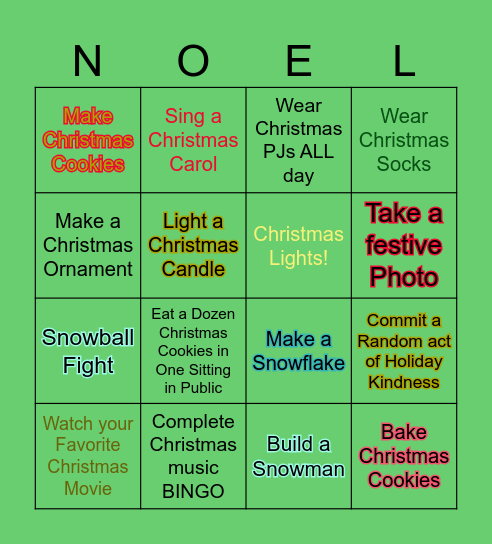 Christmas Bingo 2024 Bingo Card