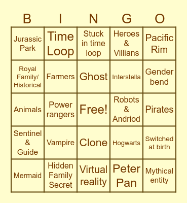 The Yellow Hedgehog 2024 Fanfic Bingo Card