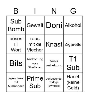 RITTERS (DISTANZ) BINGO Card