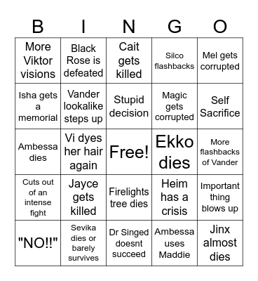 Arcane S2 Ep 7-9 Bingo Card