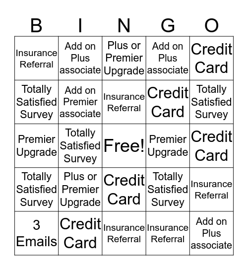 AAA Bingo - Cashier Bingo Card