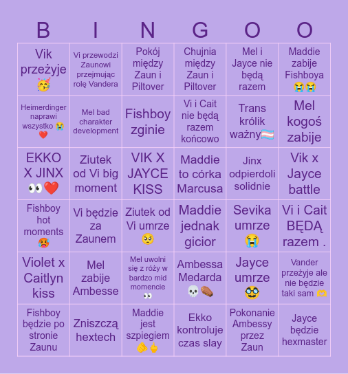 ARCANE AKT !!!🚩🤝🏳️‍🌈 Bingo Card