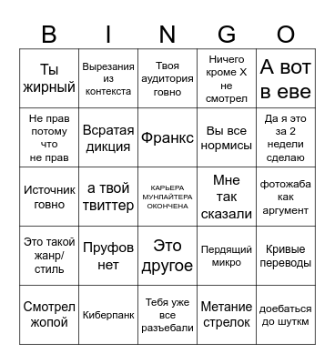 Разоблачение Bingo Card