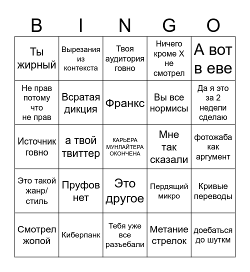 Разоблачение Bingo Card