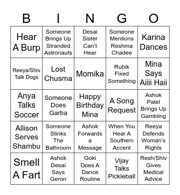 #RobinAllison2025 Bingo Card