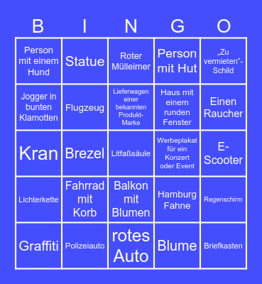 Kohltour Hamburg 2024 Bingo Card