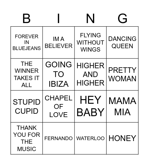 MORNING LADIES Bingo Card