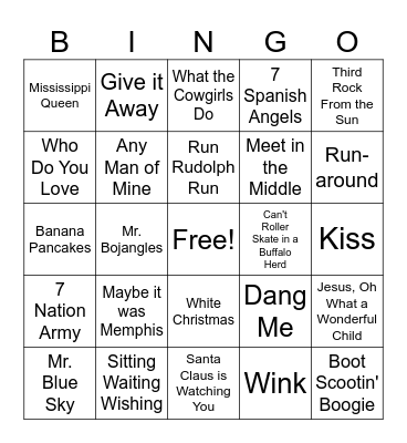 SINGO Bingo Card