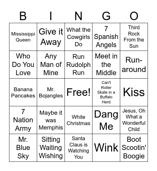 SINGO Bingo Card