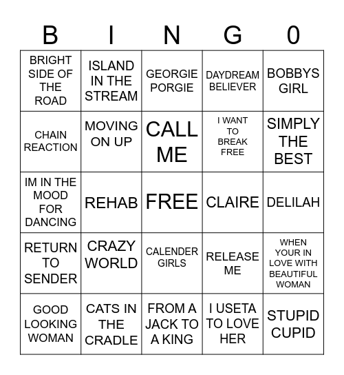 HAPPY DAYS Bingo Card