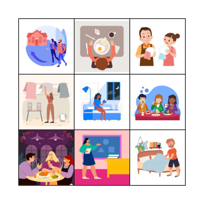 Routines and chores Bingo Card