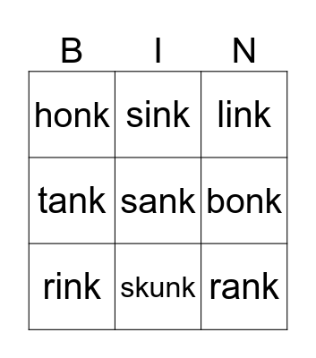 Thanksgiving Bingo Card