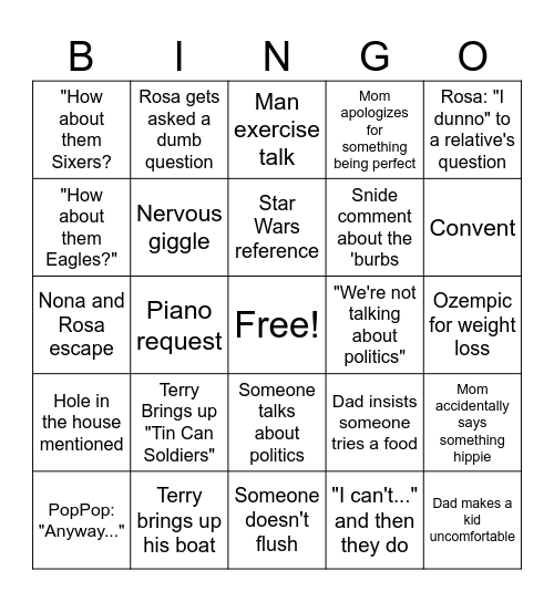 The Congress of Vienna Bingo Card