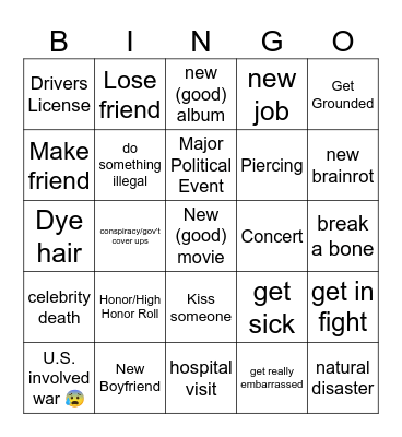 2025 Bingo Card