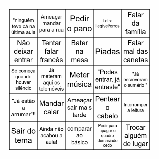 Bingo do careca Bingo Card