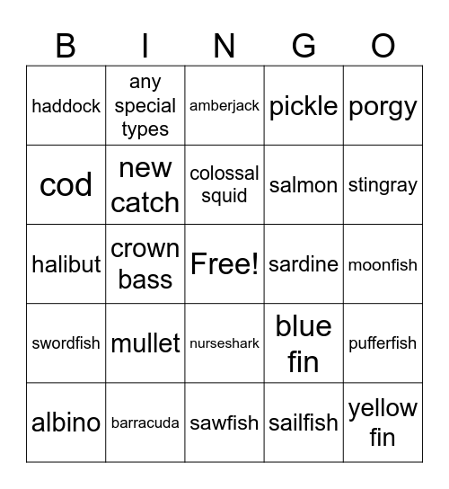 UGASJISNRWIA Bingo Card