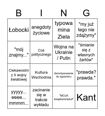 Zielu Bingo Card