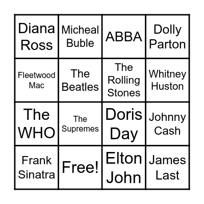 Music bingo 🎵 Bingo Card