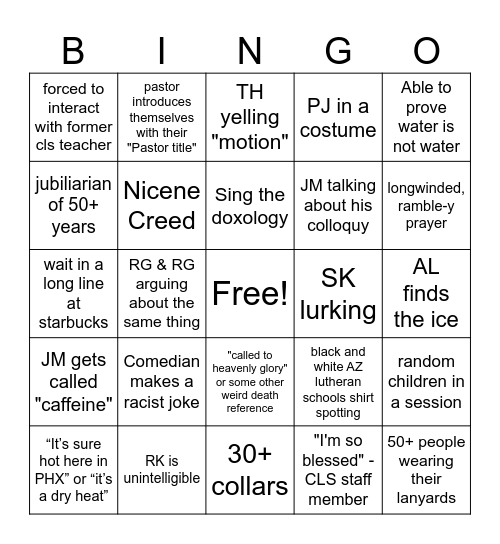 IRL: LEC Bingo Card