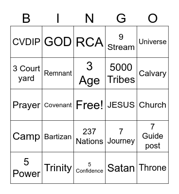 2024 RCA Bingo Card