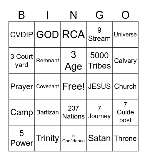 2024 RCA Bingo Card