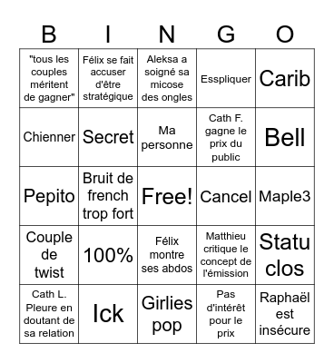 Finale OD Mexique Bingo Card