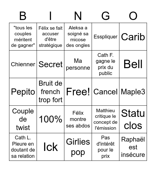 Finale OD Mexique Bingo Card